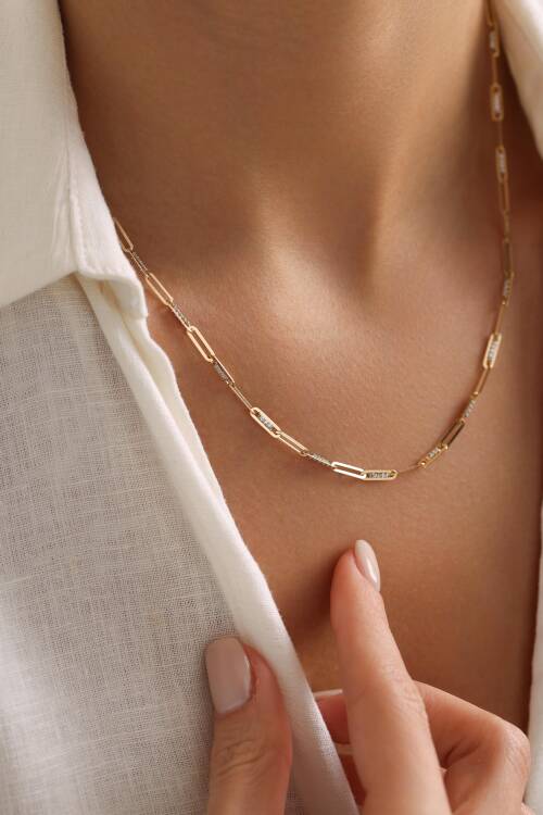 TAŞ DETAYLI ATAÇ KOLYE - 2