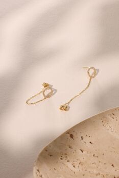 TAŞLI ÇEMBER ZİNCİRLİ KÜPE - 3