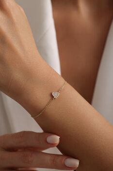 TAŞLI KALPLİ BİLEKLİK - 