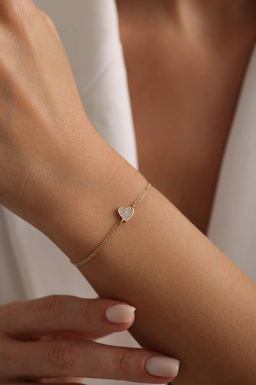 TAŞLI KALPLİ BİLEKLİK - 1