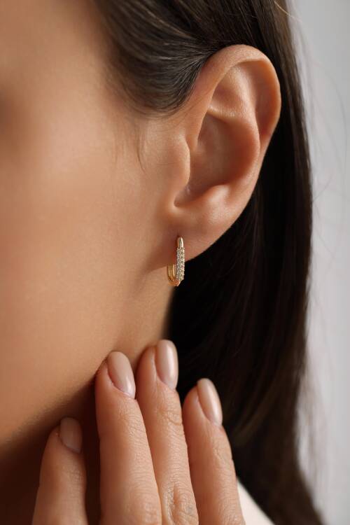 TAŞLI OVAL KÜPE KÜÇÜK BOY - 1