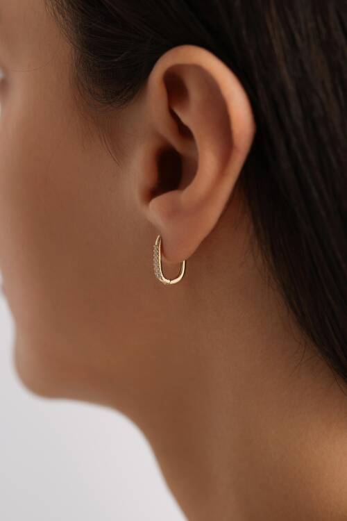 TAŞLI OVAL KÜPE KÜÇÜK BOY - 2