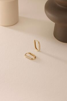 TAŞLI OVAL KÜPE KÜÇÜK BOY - 4