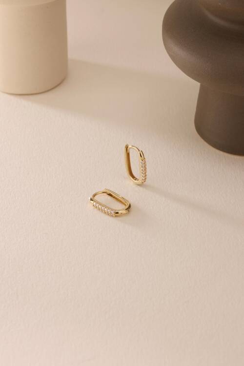 TAŞLI OVAL KÜPE KÜÇÜK BOY - 4