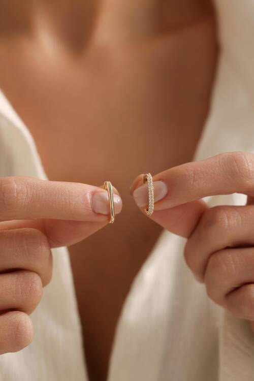 TAŞLI OVAL KÜPE ORTA BOY - 3