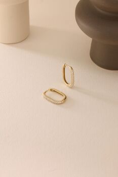 TAŞLI OVAL KÜPE ORTA BOY - 4