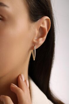 TAŞLI SU DAMLASI BÜYÜK BOY KÜPE - 