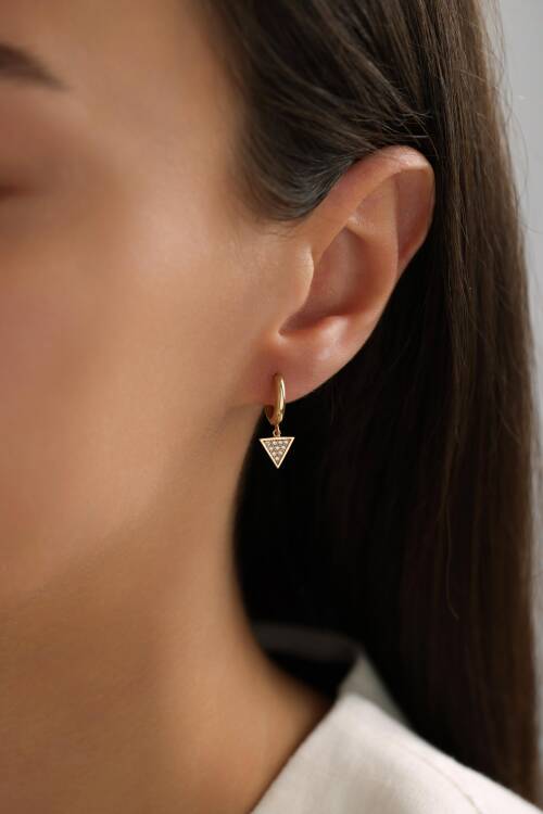 TAŞLI TRİANGLE SALLANTILI KÜPE - 1