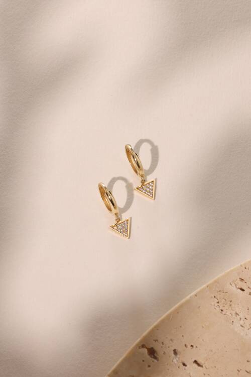 TAŞLI TRİANGLE SALLANTILI KÜPE - 3