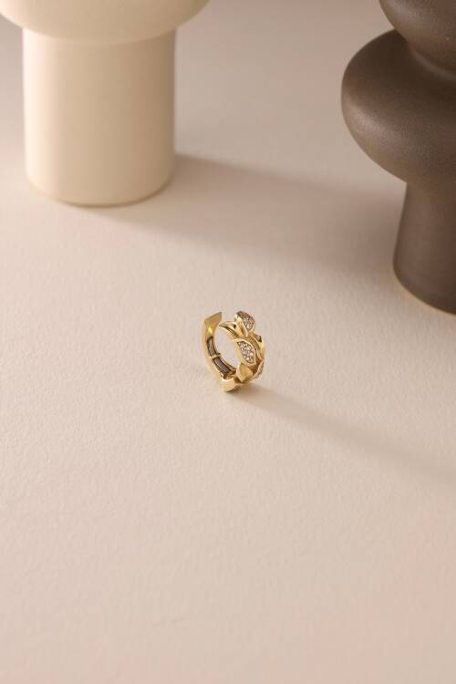 TAŞLI YAPRAK EAR CUFF - 3