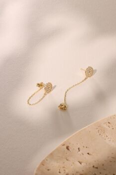 TAŞLI YUVARLAK ZİNCİRLİ KÜPE - 3