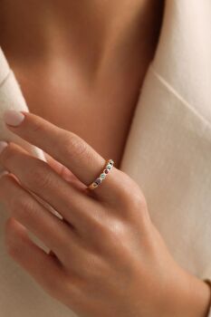 TEK TAŞLI RAİNBOW YÜZÜK - 