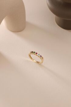 TEK TAŞLI RAİNBOW YÜZÜK - 3