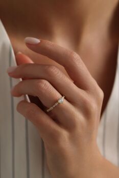 TEK TAŞLI VİNTAGE YÜZÜK - 