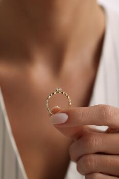 TEK TAŞLI VİNTAGE YÜZÜK - 2