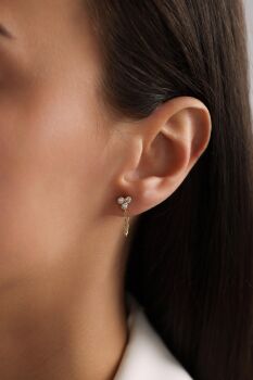 TRİA TAŞLI ZİNCİRLİ KÜPE - 