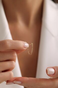 TRİA TAŞLI ZİNCİRLİ KÜPE - 2