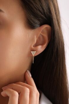 TRİANGLE ZİNCİRLİ KÜPE - 