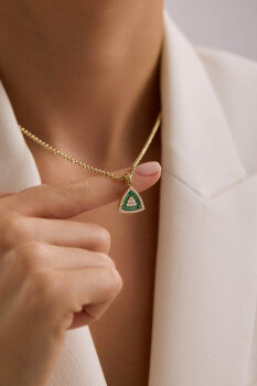 ÜÇGEN YEŞİL TRAPEZ KOLYE - 2