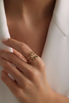 ÜÇLÜ FLOWERS YÜZÜK - 