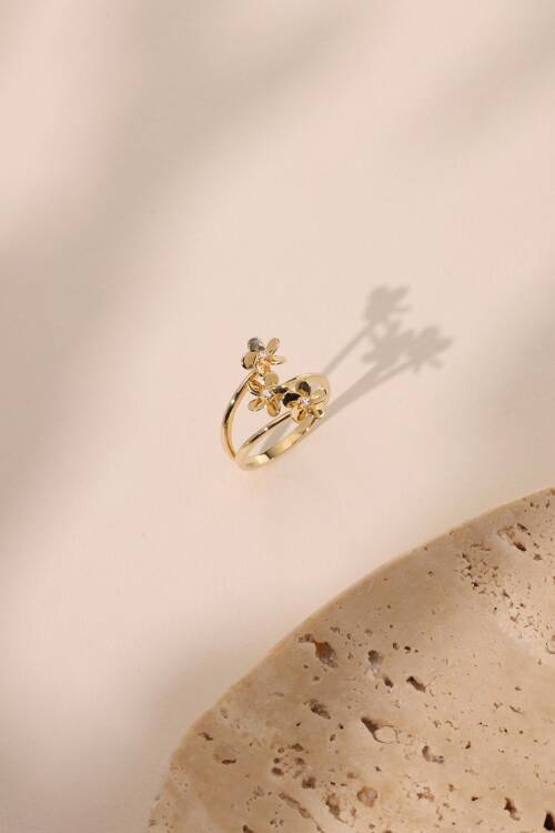 ÜÇLÜ FLOWERS YÜZÜK - 3