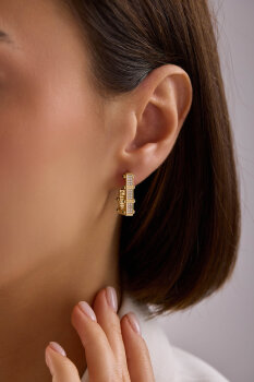 'VİBE' DİKDÖRTGEN TAŞLI KÜPE - 