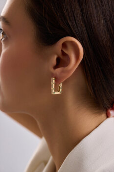 'VİBE' DİKDÖRTGEN TAŞLI KÜPE - 2