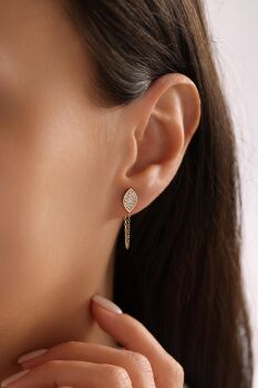 YAPRAK ZİNCİRLİ KÜPE - 