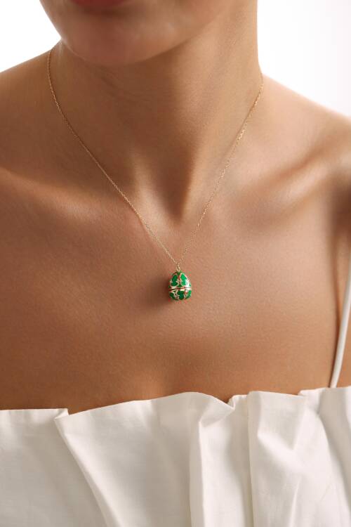 YEŞİL SÜRPRİZ TEKTAŞ KOLYE - 1