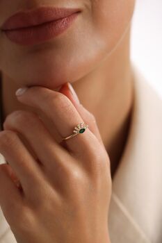 YEŞİL TAŞLI SOSYETE GÖZÜ YÜZÜK - 2