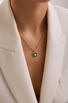 YEŞİL TRAPEZ KOLYE - 